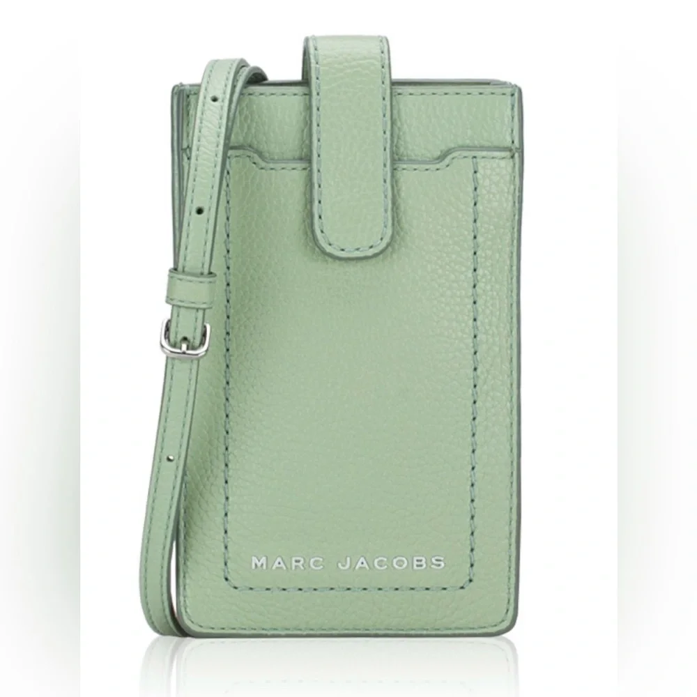 Marc Jacobs The Groove Pebble Leather Phone Crossbody Bag Color: Mint